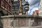 Marketplace fountain Rothenburg ob der Tauber Marienapotheke