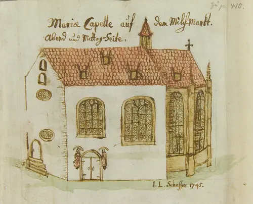 Chapel Square Historical view of the Marienkapelle Rothenburg ob der Tauber